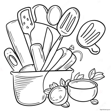 Cooking Coloring Pages 的图像结果