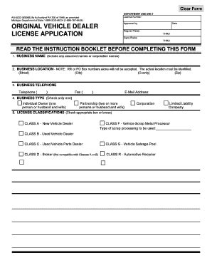 Fillable Online mich Ar-0032 original vehicle dealer license ...