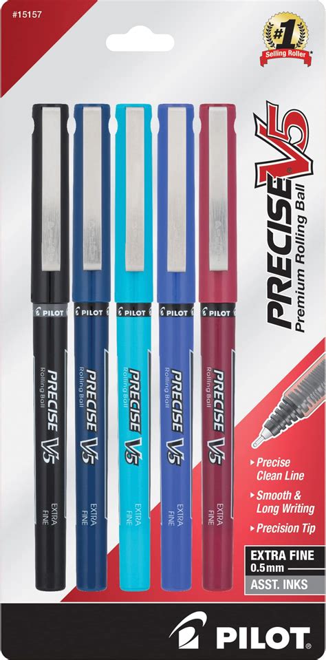 Amazon.com : Pilot Precise V5 Deco Premium Rolling Ball Pen Extra Fine ...