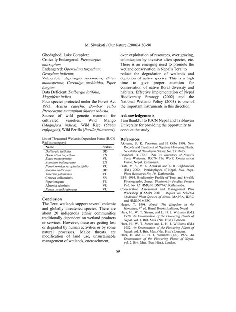 Floral Diversity In Wetlands Of Nepal In Terai Region Of Nepal | PDF