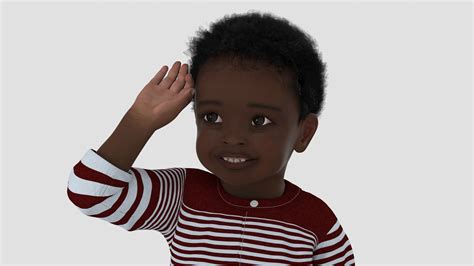 African Baby Boy Outdoor in Summer Outfit Sitting 3D model | 3D Molier ...