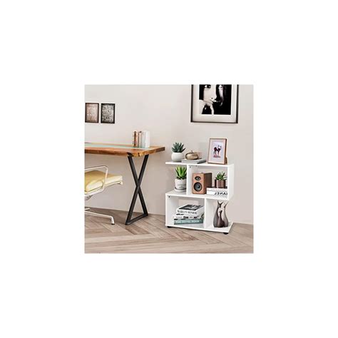 Buy Giantex 3-Tier Geometric Bookshelf, 24’’ Tall Wood S-Shaped Display ...