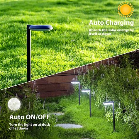 Outdoor Solar Path Lights Waterproof Landscape Pathway Light with 6 ...