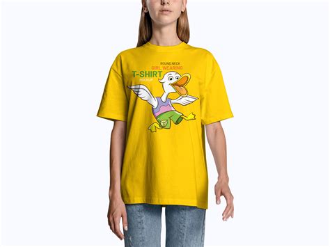Girl Wearing T-Shirt Mockup | Free PSD Templates