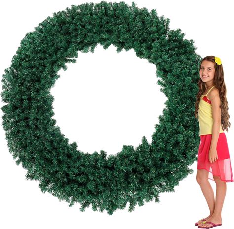 Amazon.com: Hotop 60 Inch Artificial Christmas Wreath Large Unlit Faux ...