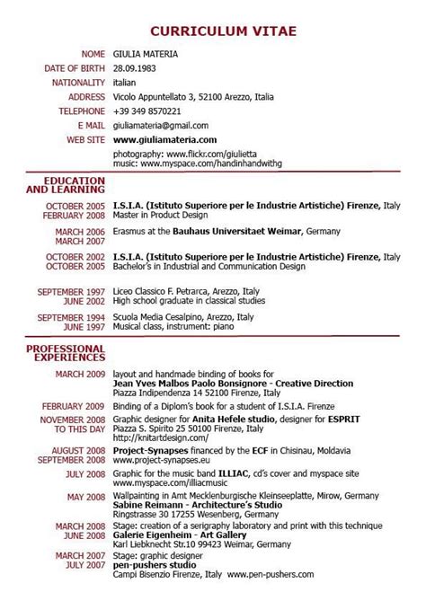 Curriculum vitae CV Examples 的图像结果