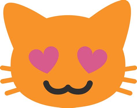 Download Open - Cat Heart Eyes Emoji Android - Full Size PNG Image - PNGkit