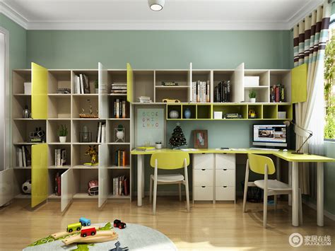 超强全屋定制得多功能家具告别单一角色，不仅是书柜，更是孩子学习区的一部分，再加上整体柜式的设计，让生活更为贴心。_现代儿童房_529588 ...