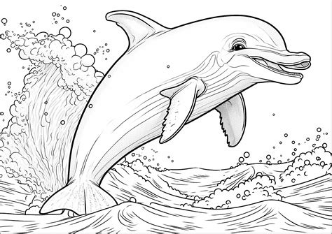 Smiling dolphin - Dolphin Coloring Pages
