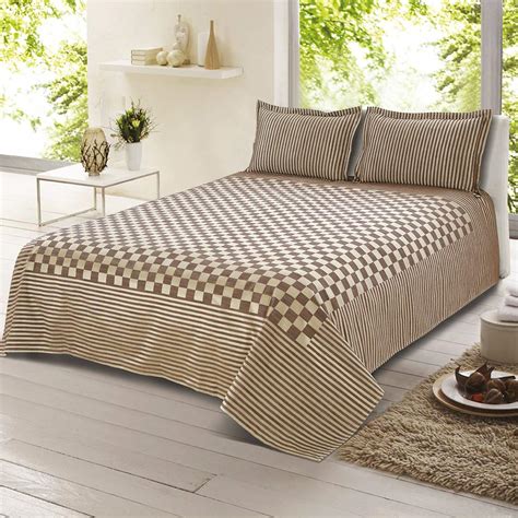 Buy Victor Checked Bedsheet for Double Bed (90 X 100 Inch) Premium ...