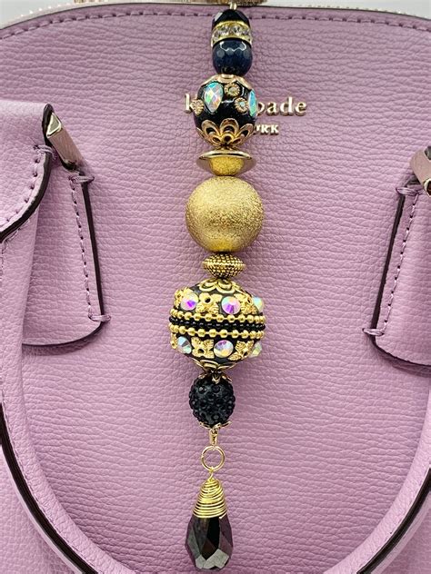 Black Beaded Purse Charm, Dramatic Black Purse Charm, Zipper Charm ...