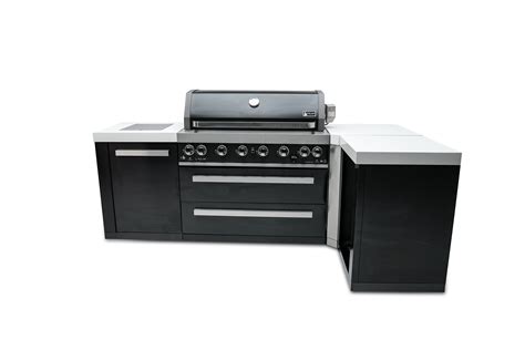 Mont Alpi 6-Burner 115000 BTU 90 Degree Corner Black Stainless Steel ...