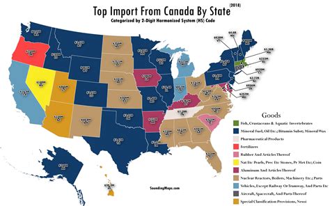Map: United States Imports of Trade Goods from Canada