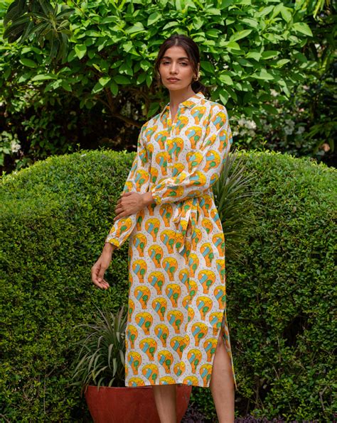 Paradise Soft Cotton Belt Dress – Phutari