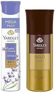 Yardley English Lavender 200 ml Pack & Yardley London Gold Deodorant ...