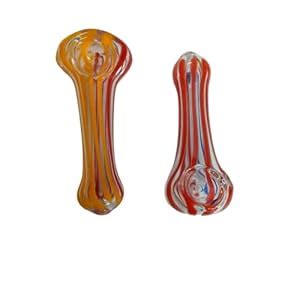 Transparent Smoking Glass Chillum Pipe 3.5 Inches Multicolor (Pack of 2 ...