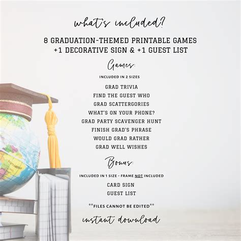 Graduation Party Game Bundle, Graduation Sign, Graduation Party ...