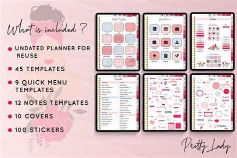 Buy Pretty Lady Life Planner Undated Digital Planner Goodnotes Planner ...