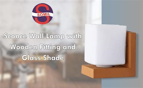 Somil Wooden Chair Shape Wall Lamp with Hand- Decorated Glass Shade ...