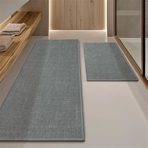 Amazon.com: YIHOUSE Grey Bathroom Rug Sets 2 Piece, Absorbent Bath Mat ...