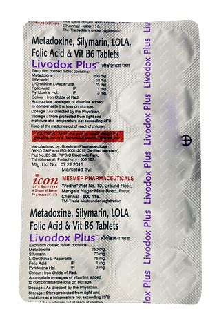 Livodox Plus Tablet 10 - Uses, Side Effects, Dosage, Price | Truemeds