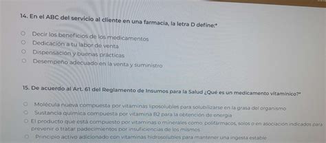 Resuelto:En el ABC del servicio al cliente en una farmacia, la letra D ...