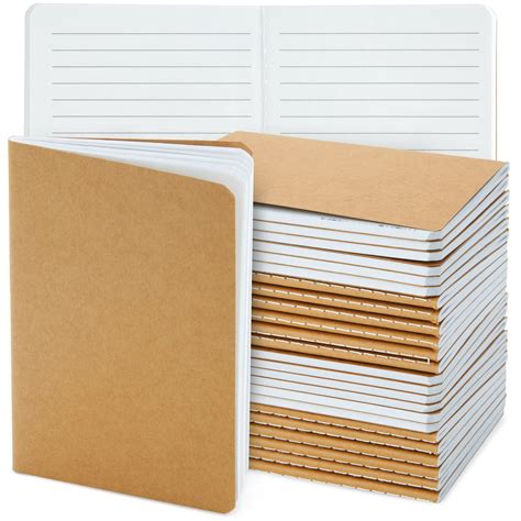 24-Pack Kraft Paper Notepad, A6 Size 4x6 in, 80 Lined Pages, for Students, Kids, Travel ...