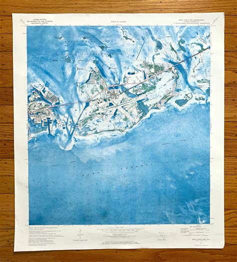 Antique Boca Chica Key, Florida 1971 US Geological Survey Topographic ...