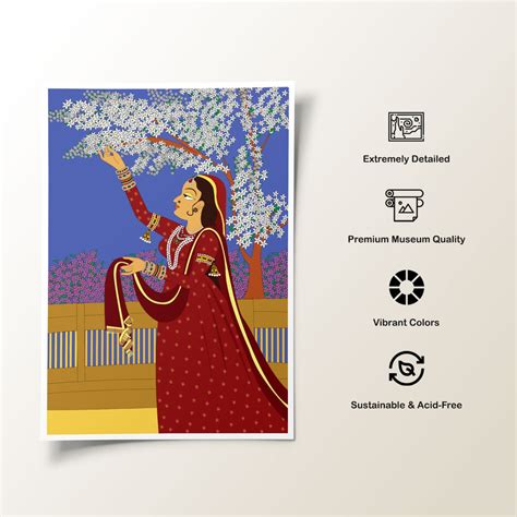 Miniature Painting of a woman Rajasthani painting: Buy Rajasthani ...