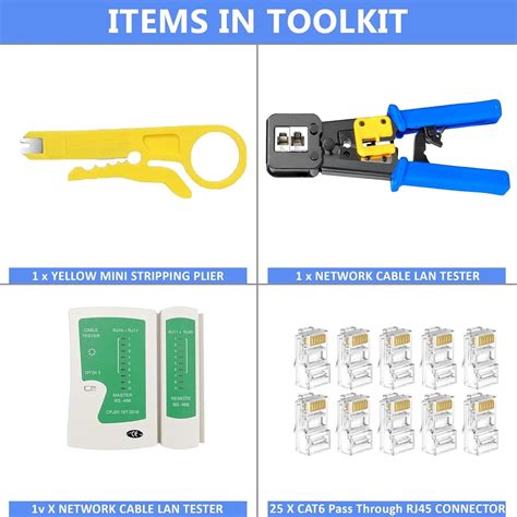 FEDUS RJ45 Crimping Tool Kit: Ideal for Cat6A, Cat5E, Cat5