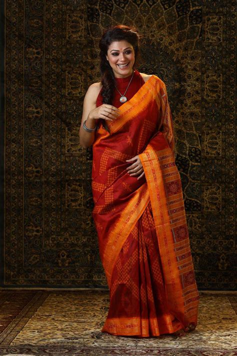 Maroon-Orange Tarabali Pure Silk Saree – Six Yard Story