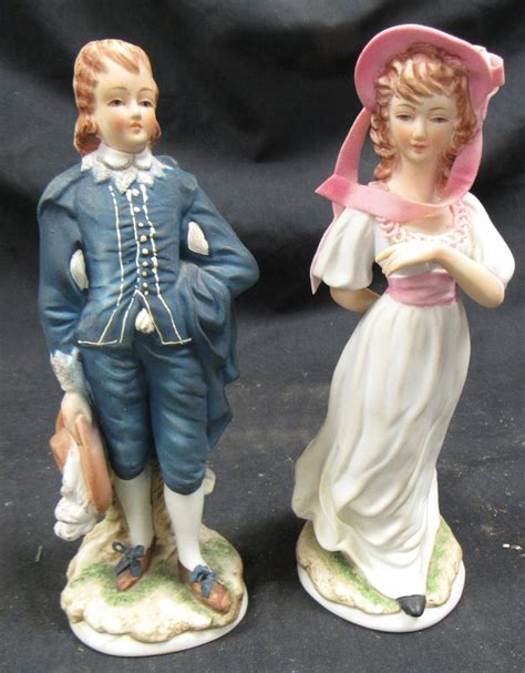 Sold Price: Vintage Lefton Blue Boy & Pinkie Figurines Hand Painted Limited Edition w Foil Label ...