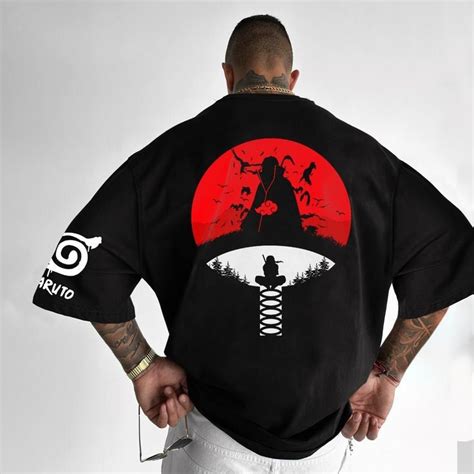 Itachi Uchiha Anime Graphic Printed Oversized Dropshoulder T-shirt For ...