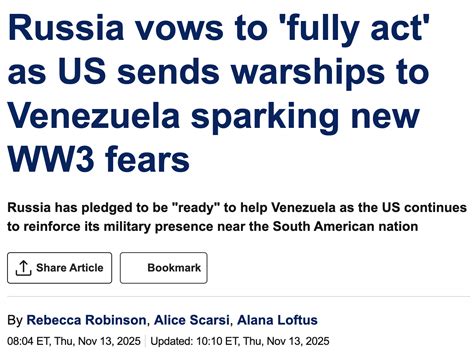 venezuela live trump russia WW3