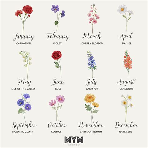 Mum's Garden Birth Flower Print | Mark Your Moment | Birth flowers ...