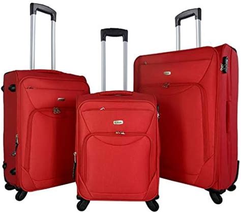 Timus Uppbeat Spinner Red Set of 3 Check-in Luggage 55, 65 & 75cm 20 ...