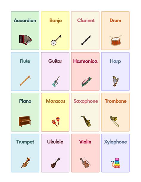 Esl Musical Instruments Flashcards at Luca Barrow blog