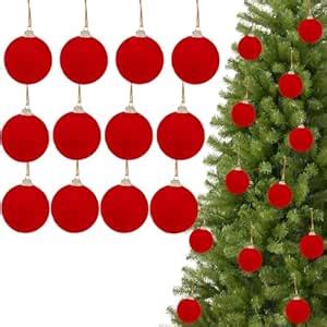 Rozi Decoration Red Ball Pack of 12 Pcs Xmas Tree Decorations Set ...