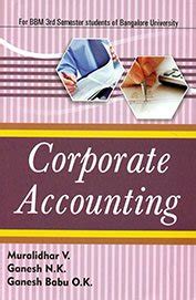 Corporate Accounting BBA 3rd Sem. Bangalore Uni. : Muralidhar V ...