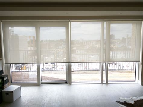 Sunscreen roller blinds - floor to ceiling windows | Sliding glass door ...
