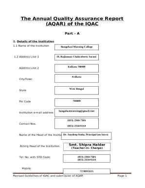 The Annual Quality Assurance Report (AQAR) - Studylib Doc Template ...