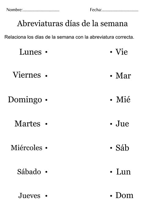 Imagenes De Dias De La Semana DAYS OF THE WEEK / DIAS DE LA SEMANA