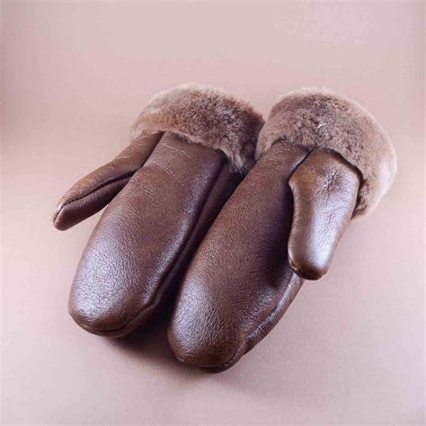 Genuine Leather Mittens / Sheepskin Mittens / Men's Women's Genuine Leather Mittens / Winter ...
