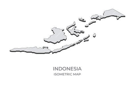 Premium Vector | Map of the country Indonesia in simple isometric form