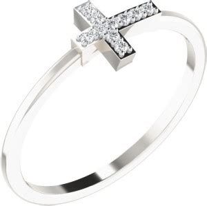 His & Her 0.05 Cts Diamond Cross Ring in 9KT White Gold 9kt Diamond ...