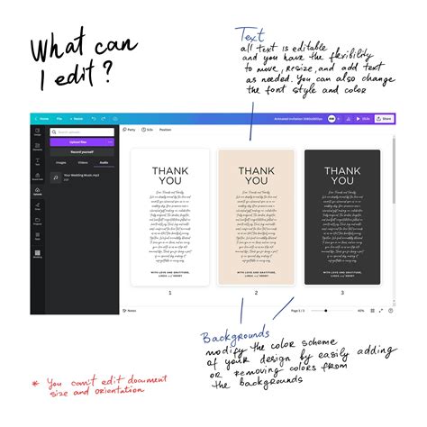 Electronic Thank You Card Template, Minimalist Wedding Thank You for ...