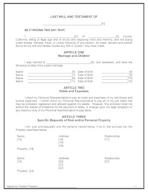 Will Template California 2020-2026 - Fill and Sign Printable Template ...
