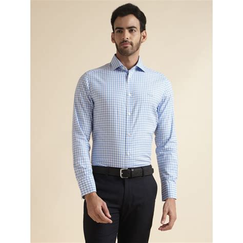 Buy Andamen Men Blue Cutaway Slim Shirt Online