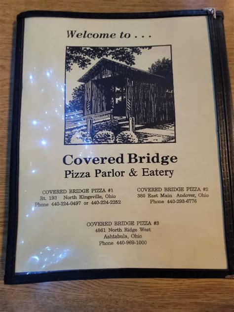 Covered Bridge Pizza Parlor Menu - Updated November 2025