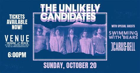 The Unlikely Candidates with special guests Swimming with Bears and ...